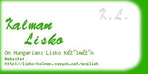 kalman lisko business card